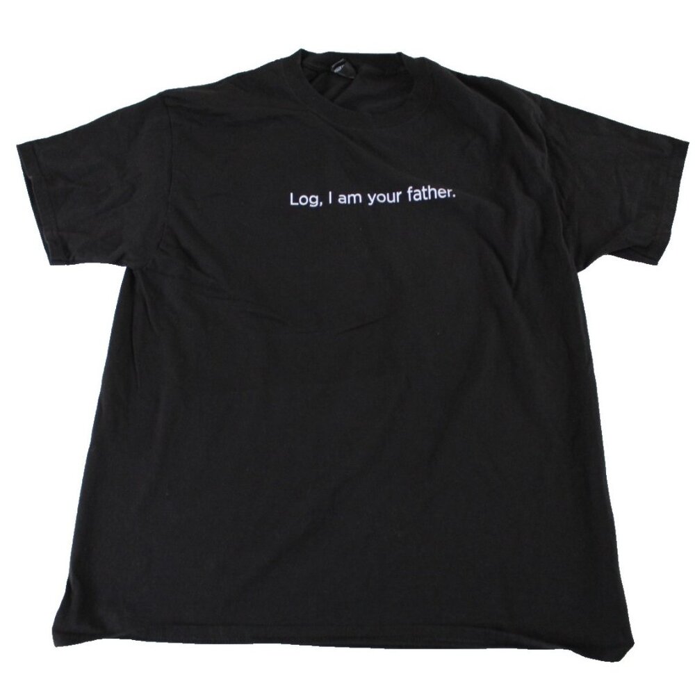 Splunk Mens L Black T-Shirt‎ Log I Am Your Father Corporate Tech Swag